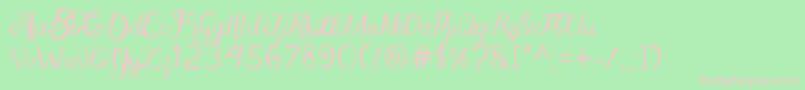 AisyKhadijah Font – Pink Fonts on Green Background