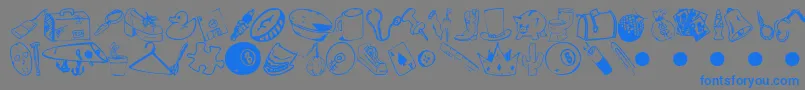 Garas Font – Blue Fonts on Gray Background