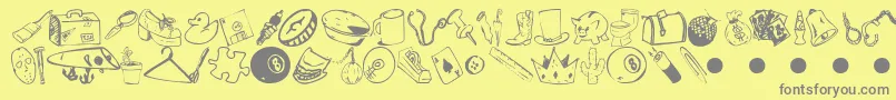 フォントGaras – 黄色の背景に灰色の文字