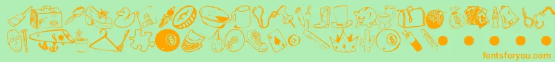 Garas Font – Orange Fonts on Green Background