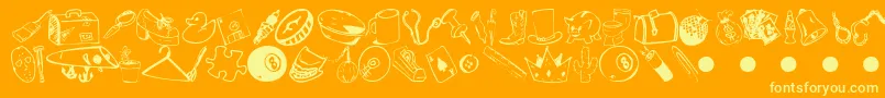 Garas Font – Yellow Fonts on Orange Background