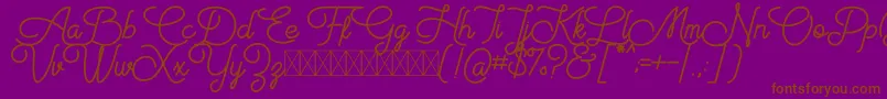 Fonte Aiushtya Free – fontes marrons em um fundo roxo