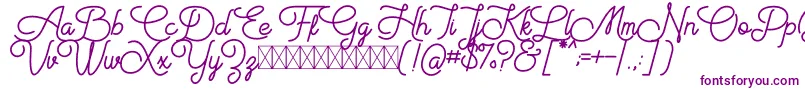 Aiushtya Free-Schriftart – Violette Schriften auf weißem Hintergrund