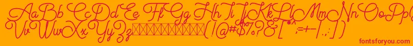 Aiushtya Free Font – Red Fonts on Orange Background