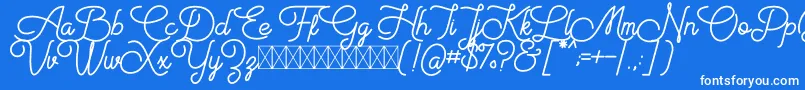 Aiushtya Free Font – White Fonts on Blue Background