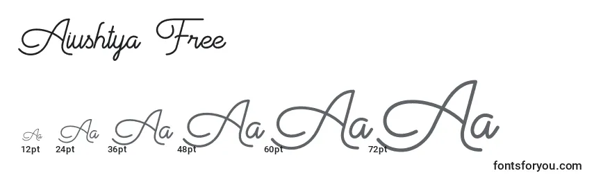 Aiushtya Free Font Sizes