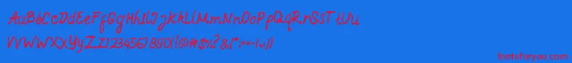 Ajieb Font – Red Fonts on Blue Background