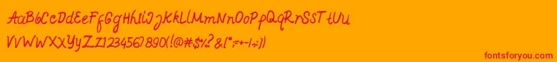 Ajieb Font – Red Fonts on Orange Background