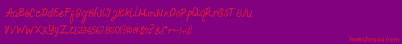 Police Ajieb – polices rouges sur fond violet