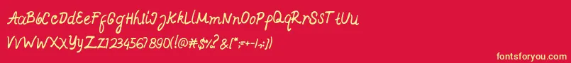 Ajieb Font – Yellow Fonts on Red Background