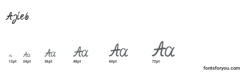 Размеры шрифта Ajieb