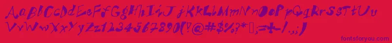 ak  s funky trunky Font – Purple Fonts on Red Background