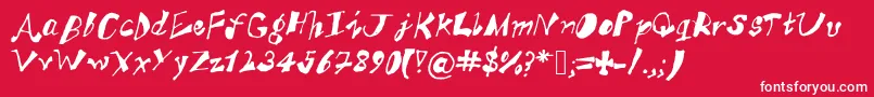 ak  s funky trunky Font – White Fonts on Red Background