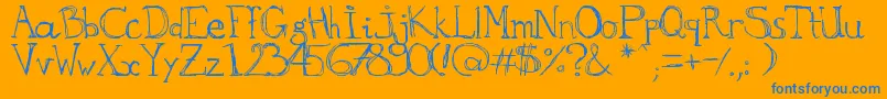 aKa Font – Blue Fonts on Orange Background
