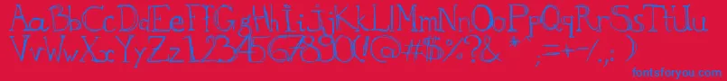 aKa Font – Blue Fonts on Red Background