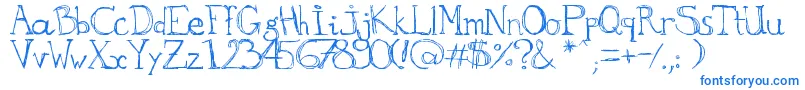 aKa Font – Blue Fonts on White Background