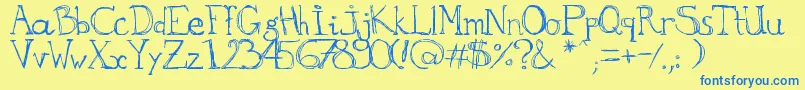 Czcionka aKa – niebieskie czcionki na żółtym tle