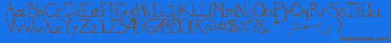 aKa Font – Brown Fonts on Blue Background