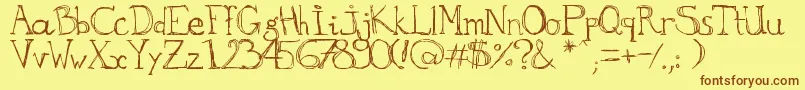 aKa Font – Brown Fonts on Yellow Background