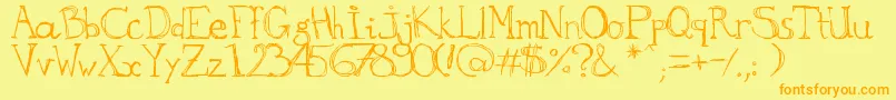 aKa Font – Orange Fonts on Yellow Background