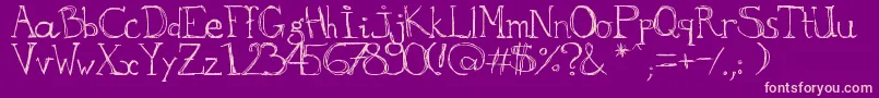 aKa-fontti – vaaleanpunaiset fontit violetilla taustalla