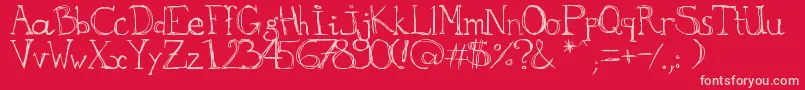 aKa Font – Pink Fonts on Red Background