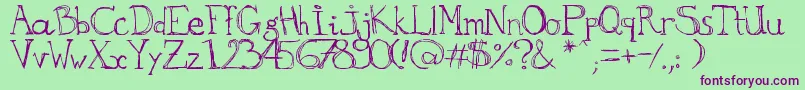 Czcionka aKa – fioletowe czcionki na zielonym tle