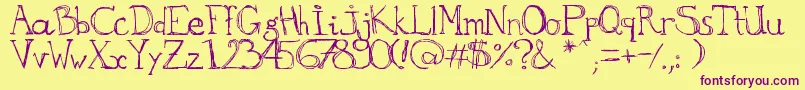 Czcionka aKa – fioletowe czcionki na żółtym tle
