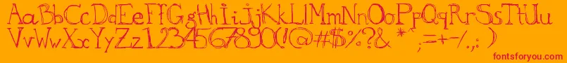 aKa-fontti – punaiset fontit oranssilla taustalla