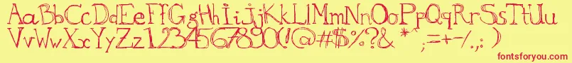 aKa Font – Red Fonts on Yellow Background