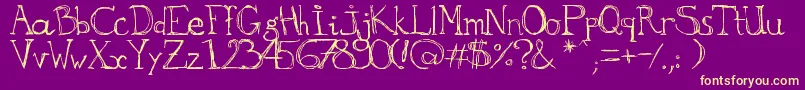 aKa Font – Yellow Fonts on Purple Background