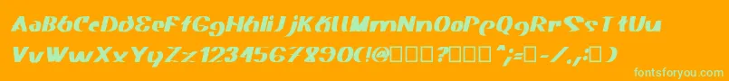 Akasic Medium Italic Font – Green Fonts on Orange Background