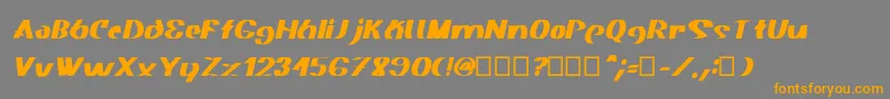 Akasic Medium Italic-Schriftart – Orangefarbene Schriften auf grauem Hintergrund