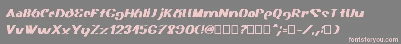 Akasic Medium Italic-fontti – vaaleanpunaiset fontit harmaalla taustalla