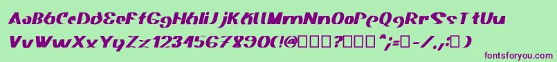 Akasic Medium Italic Font – Purple Fonts on Green Background