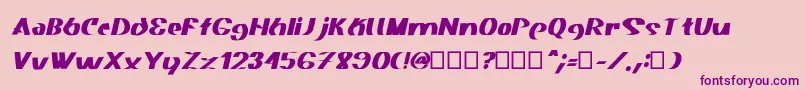 Fonte Akasic Medium Italic – fontes roxas em um fundo rosa