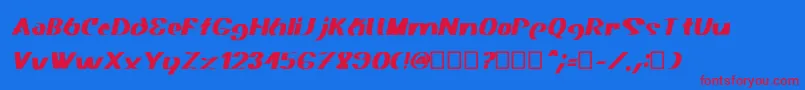 フォントAkasic Medium Italic – 赤い文字の青い背景