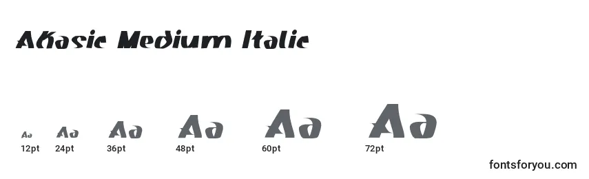 Größen der Schriftart Akasic Medium Italic