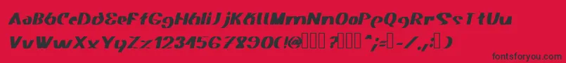 Akasic Medium Italic-Schriftart – Schwarze Schriften auf rotem Hintergrund