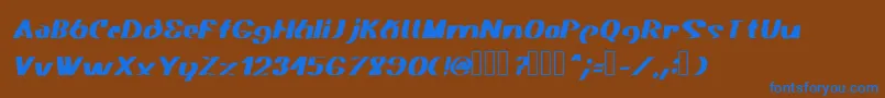Akasic Medium Italic-fontti – siniset fontit ruskealla taustalla