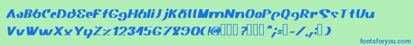 フォントAkasic Medium Italic – 青い文字は緑の背景です。