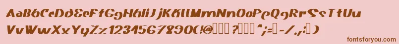 Czcionka Akasic Medium Italic – brązowe czcionki na różowym tle