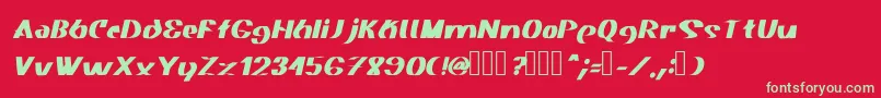 フォントAkasic Medium Italic – 赤い背景に緑の文字