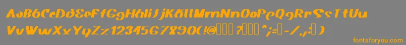 Czcionka Akasic Medium Italic – pomarańczowe czcionki na szarym tle