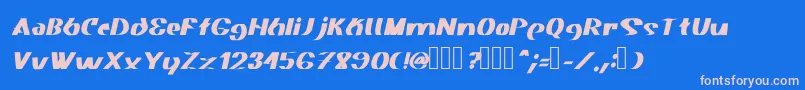 Шрифт Akasic Medium Italic – розовые шрифты на синем фоне