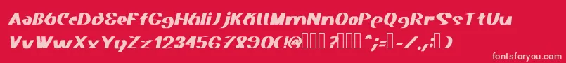 Akasic Medium Italic-fontti – vaaleanpunaiset fontit punaisella taustalla