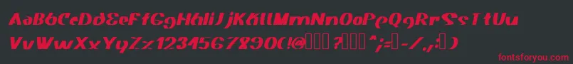 フォントAkasic Medium Italic – 黒い背景に赤い文字