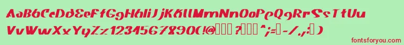 フォントAkasic Medium Italic – 赤い文字の緑の背景