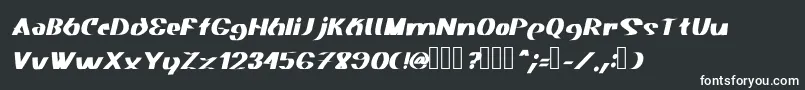 フォントAkasic Medium Italic – 黒い背景に白い文字