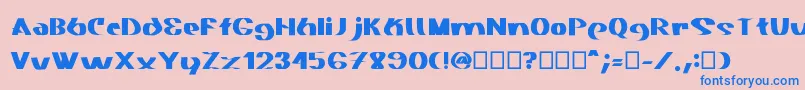 フォントAkasic Medium – ピンクの背景に青い文字